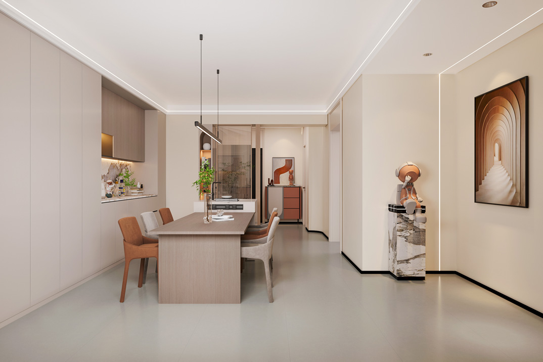 華達公寓150㎡四室兩廳餐廳現代簡約風格裝修案例效果圖-詳細1.jpg